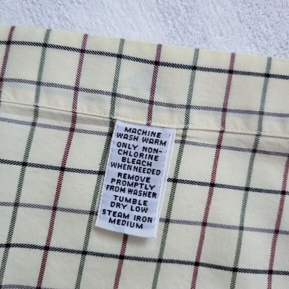 RALPH LAUREN Long Sleeve Button Down Shirt Cream / Ivory Plaid Men's Size XL - Picture 9 of 10